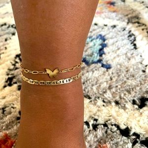 Butterfly anklet set (set of 2)